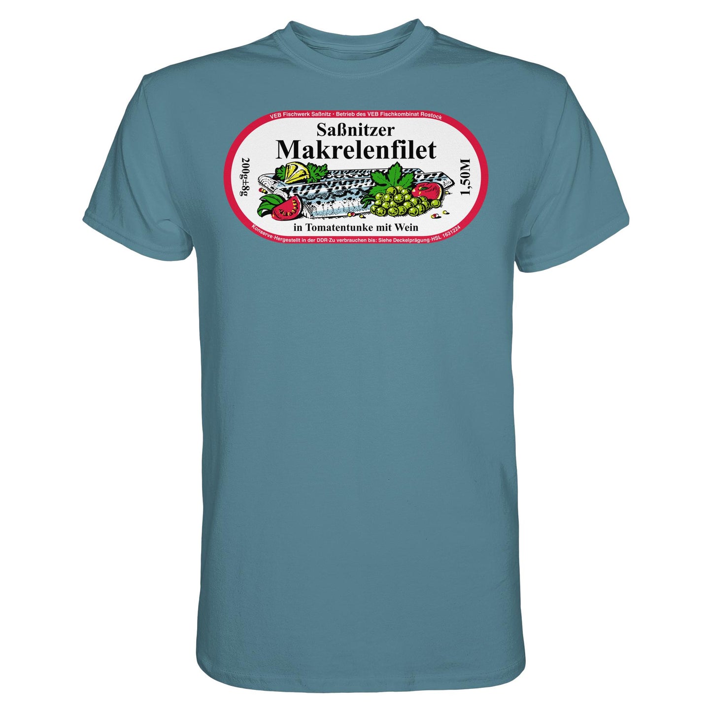 DDR Ostalgie Shirt Unisex • SASSNITZER MAKRELENFILET - VEB FISCHWERK