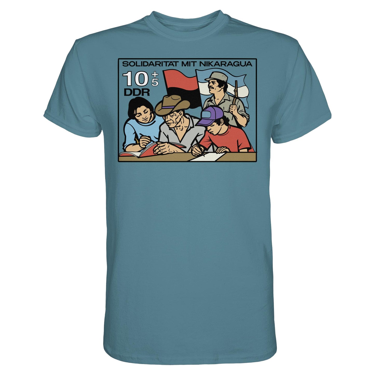 DDR Ostalgie Shirt Unisex • SOLIDARITÄT MIT NIKARAGUA (DDR-BRIEFMARKE)