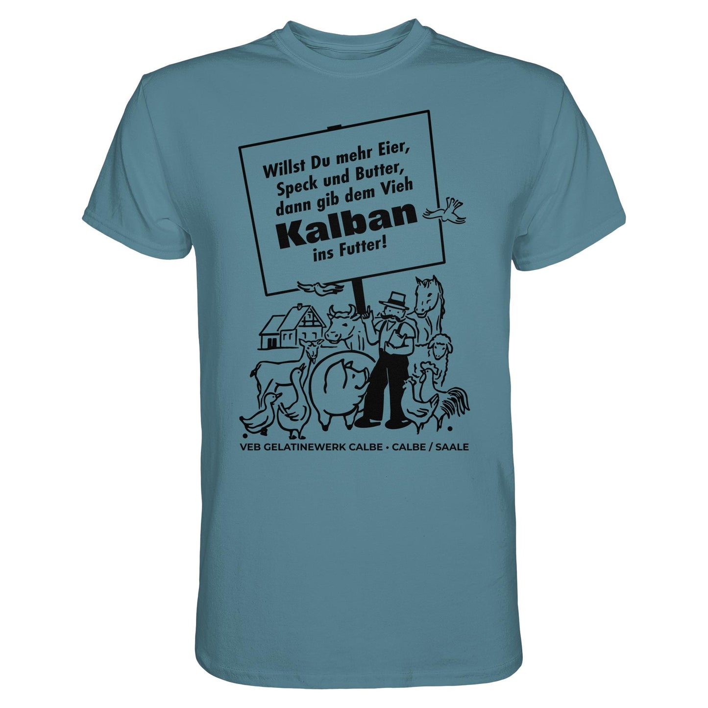 DDR Ostalgie Shirt Unisex • KALBAN, VEB GELATINEWERK CALBE - ORIGINALPLAKAT