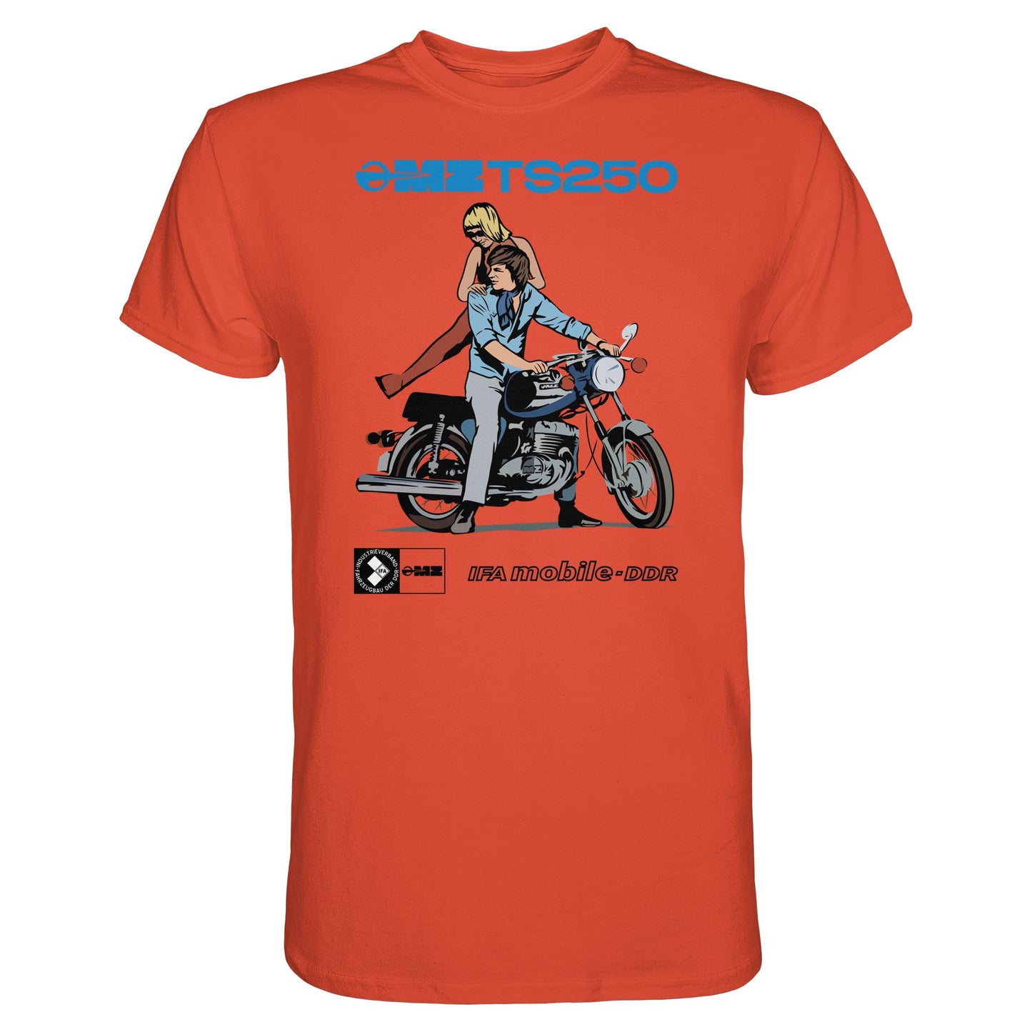 DDR Ostalgie Shirt Unisex • MZ TS 250 BLAU (ORIGINAL DDR-PLAKAT)