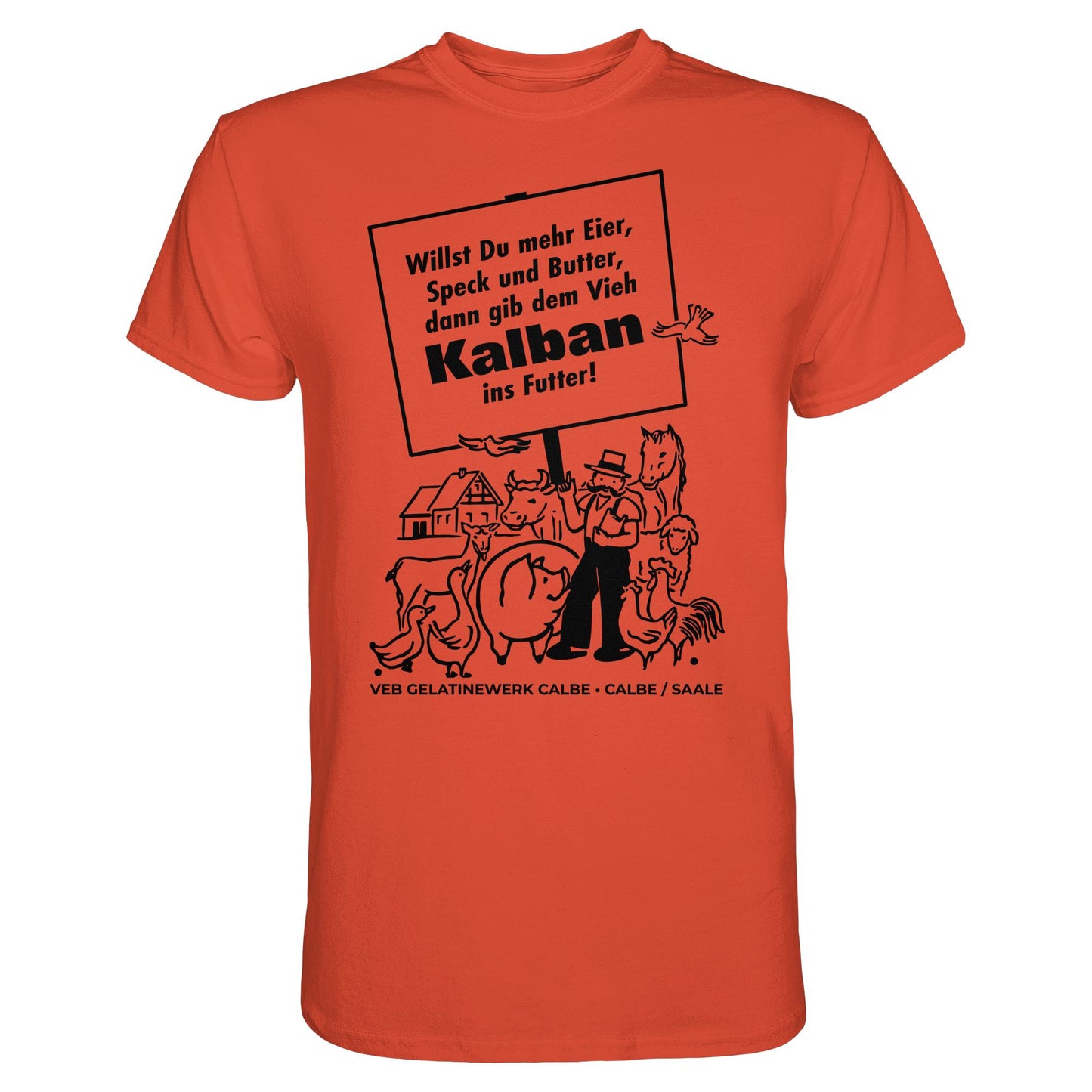 DDR Ostalgie Shirt Unisex • KALBAN, VEB GELATINEWERK CALBE - ORIGINALPLAKAT