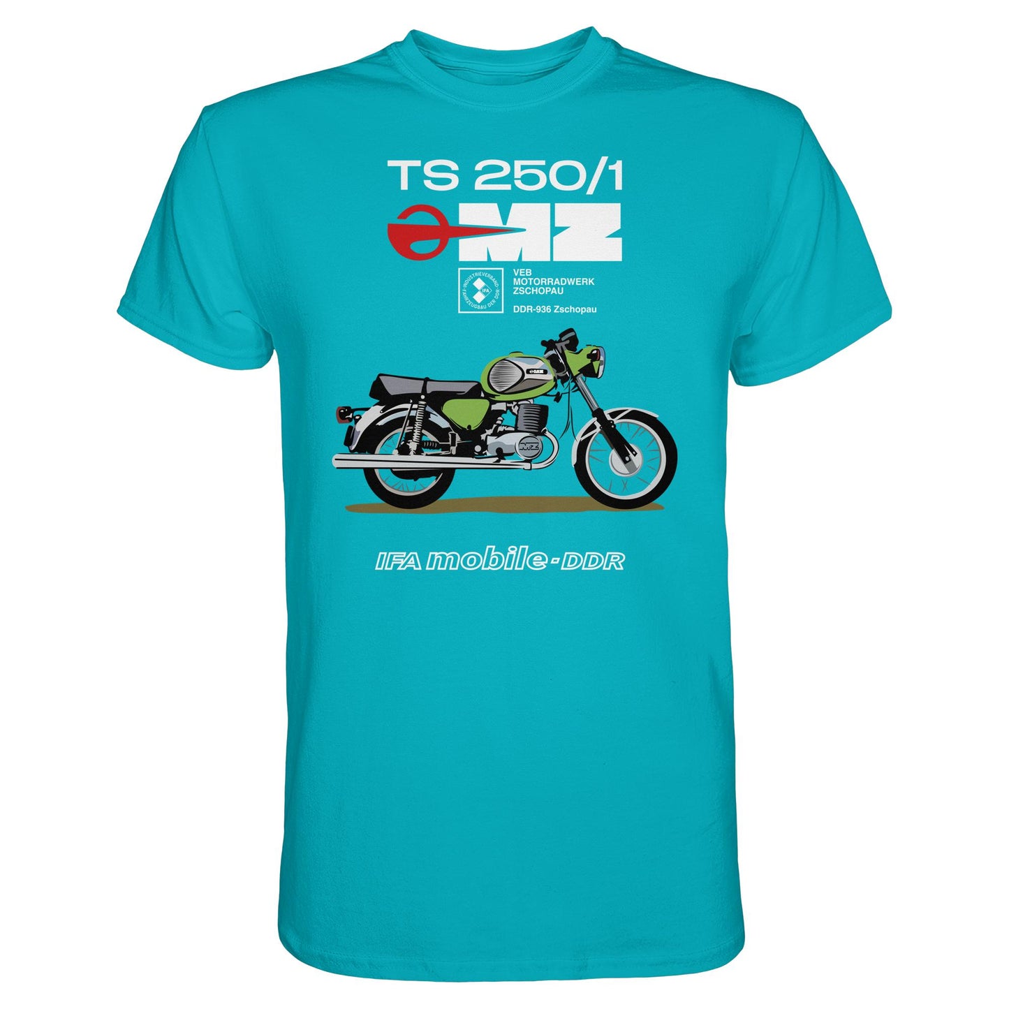 DDR Ostalgie Shirt Unisex • MZ TS 250 GRÜN (ORIGINAL DDR-PLAKAT)