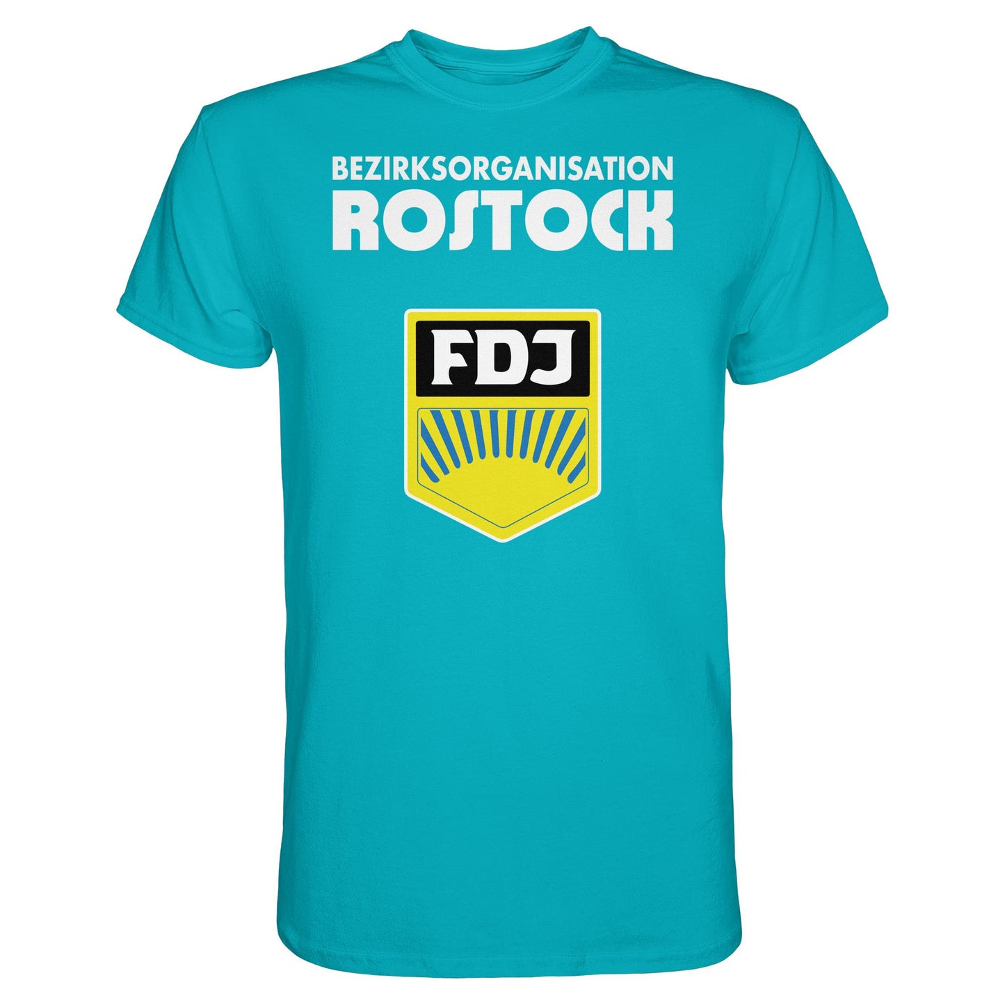 DDR Ostalgie Shirt Unisex • BEZIRKSORGANISATION ROSTOCK (ORIGINAL-WIMPEL)