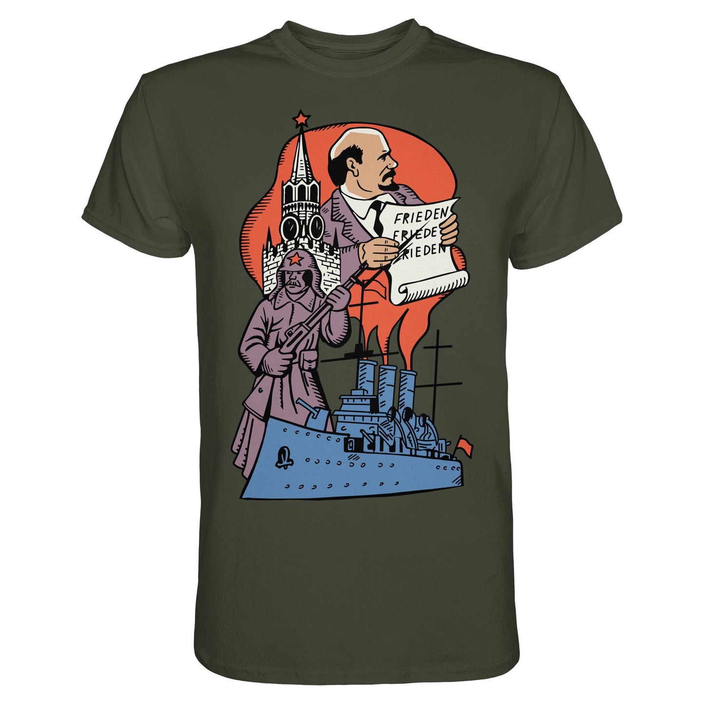 DDR Ostalgie Shirt Unisex • JAHRESTAG OKTOBERREVOLUTION 1917 (ORIGINAL POSTSTEMPEL)