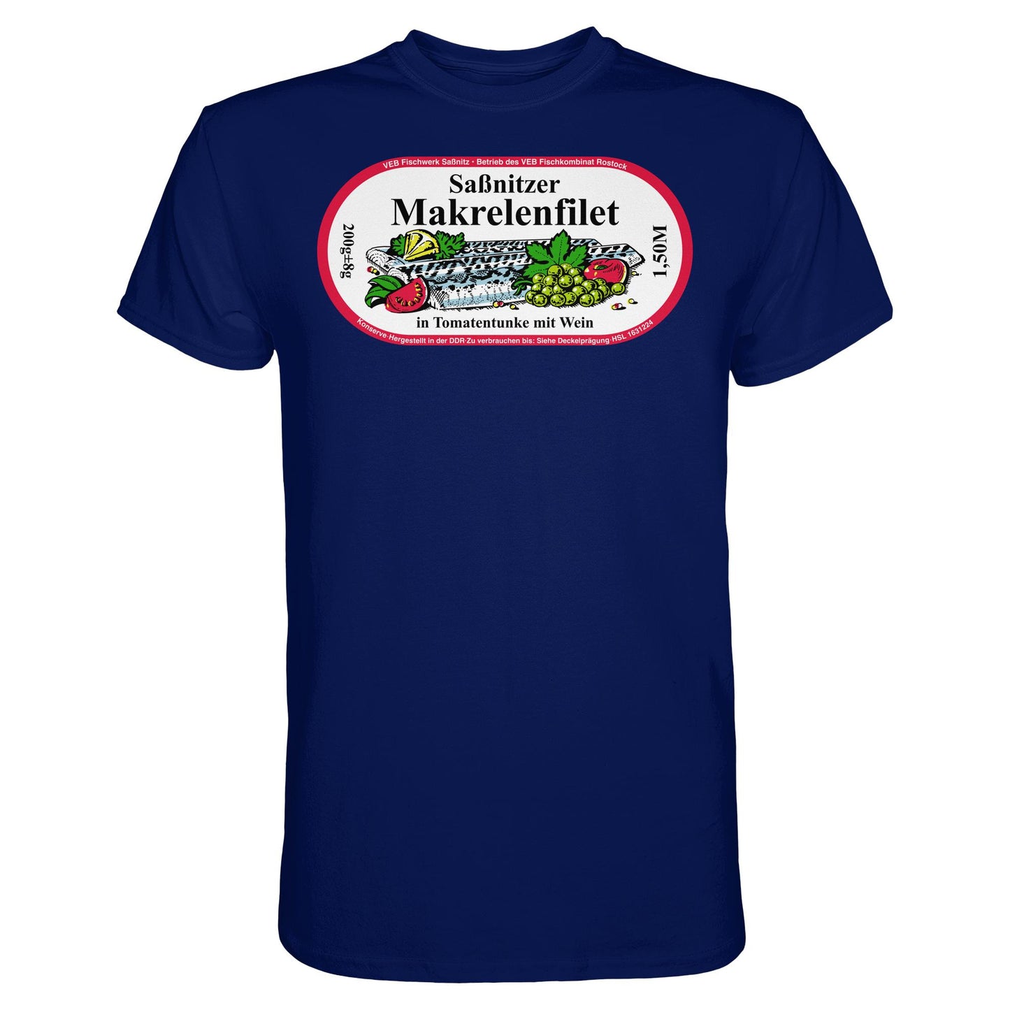 DDR Ostalgie Shirt Unisex • SASSNITZER MAKRELENFILET - VEB FISCHWERK