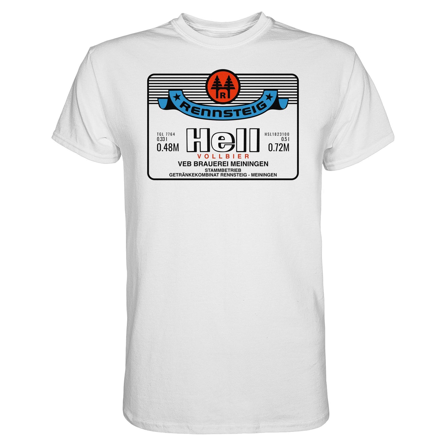 DDR Ostalgie Shirt Unisex • RENNSTEIG HELL - VEB BRAUEREI MEININGEN