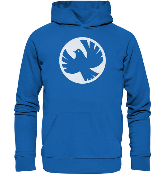 DDR Ostalgie Kapuze / Organic Hoodie Unisex • ROCK FÜR DEN FRIEDEN - TAUBE