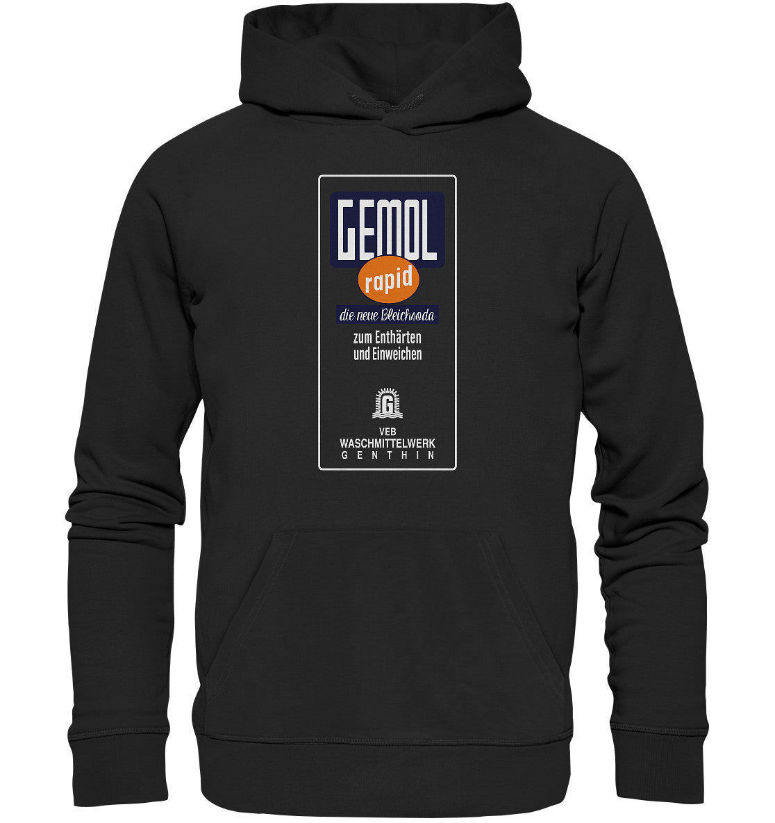 DDR Ostalgie Kapuze / Organic Hoodie Unisex • GEMOL - VEB WASCHMITTELWERK GENTHIN