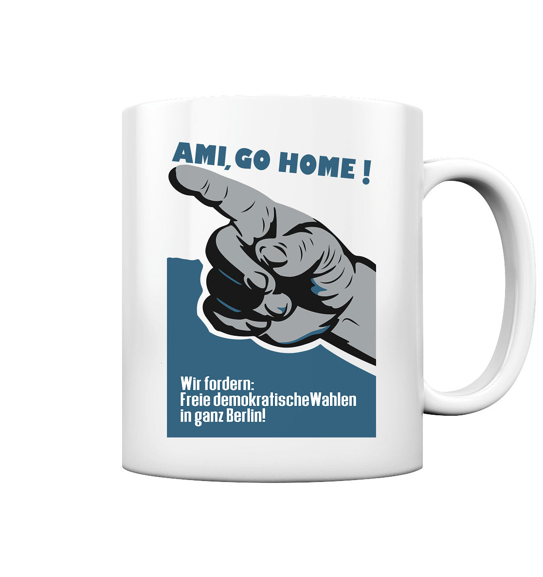 DDR Ostalgie Tasse • AMI GO HOME! ORIGINALPLAKAT 1950