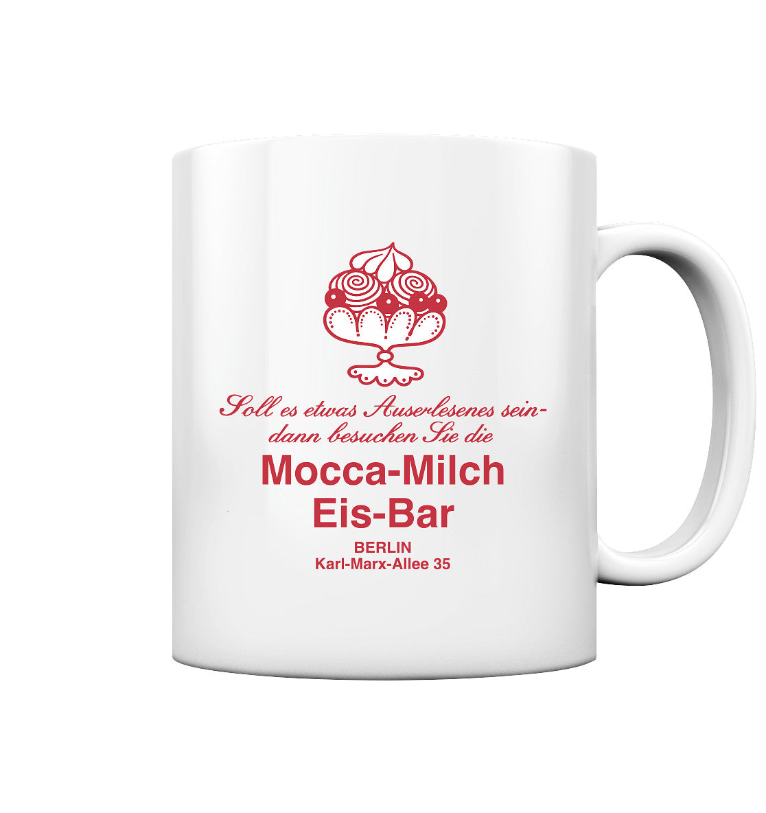 DDR Ostalgie Tasse • MOKKA-MILCH-EIS-BAR BERLIN (ORIGINAL UNTERSETZER)