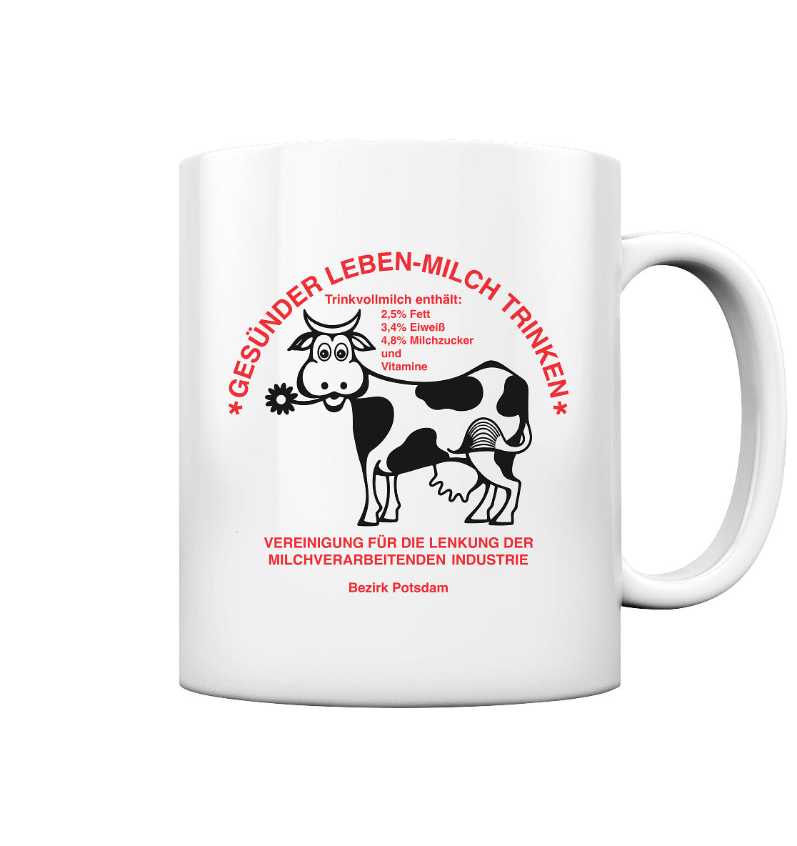 DDR Ostalgie Tasse • GESÜNDER LEBEN - MILCH TRINKEN, POTSDAM