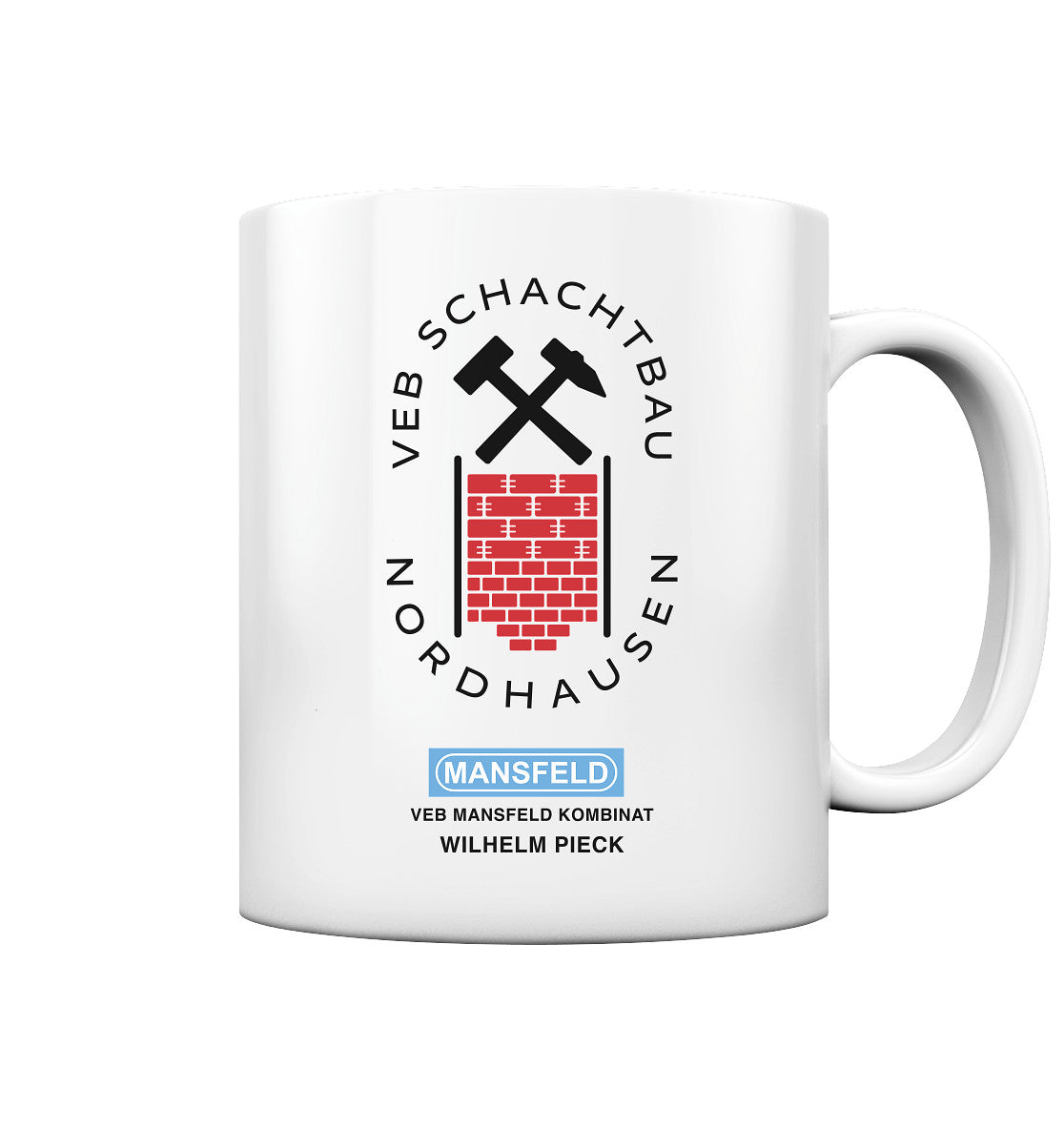 DDR Ostalgie Tasse • VEB SCHACHTBAU NORDHAUSEN - VEB MANSFELD KOMBINAT