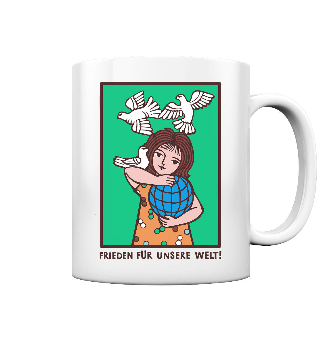 DDR Ostalgie Tasse • FRIEDEN FÜR UNSERE WELT! (DDR-ORIGINAL-PLAKAT)