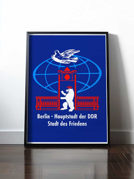 Historisches DDR Poster (A4 | A3 | A2 | A1) • BERLIN - STADT DES FRIEDENS - ORIGINAL WIMPEL