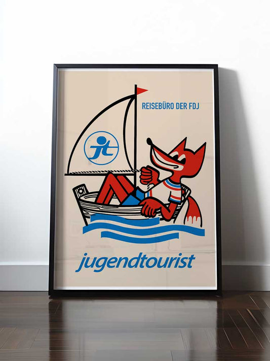 Historisches DDR Poster (A4 | A3 | A2 | A1) • FDJ JUGENDTOURIST
