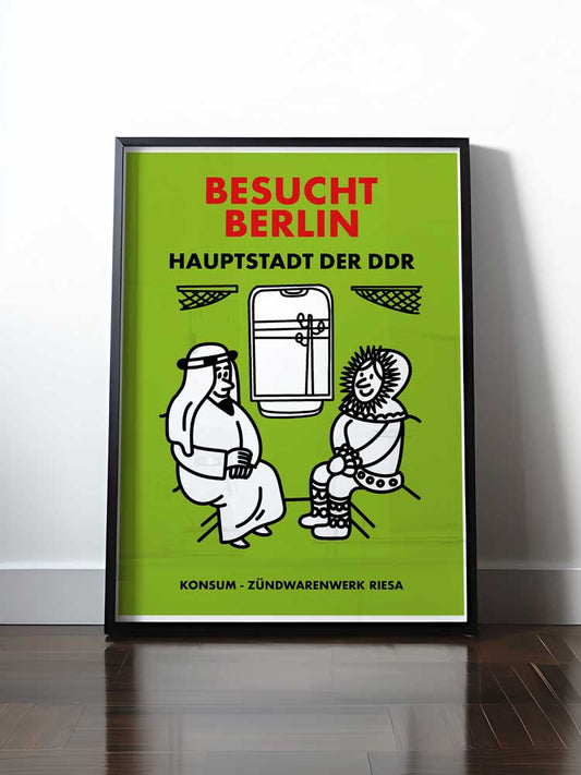 Historisches DDR Poster (A4 | A3 | A2 | A1) • RIESA STREICHHÖLZER - BESUCHT BERLIN