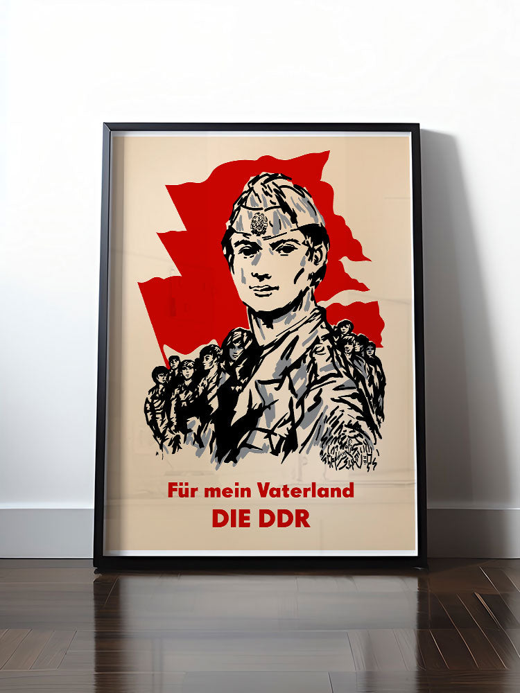 Historisches DDR Poster (A4 | A3 | A2 | A1) • FÜR MEIN VATERLAND - DIE DDR (ORIGINAL GST-PLAKAT)