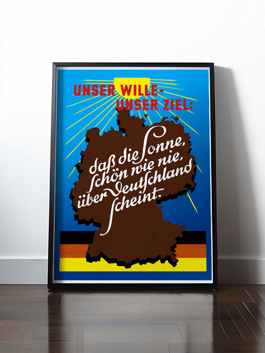 Historisches DDR Poster (A4 | A3 | A2 | A1) • DASS DIE SONNE SCHÖN WIE NIE, ÜBER DEUTSCHLAND SCHEINT - ORIGINAL DDR-PLAKAT