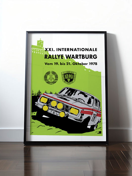 Historisches DDR Poster (A4 | A3 | A2 | A1) • INTERNATIONALE RALLYE WARTBURG - 1978