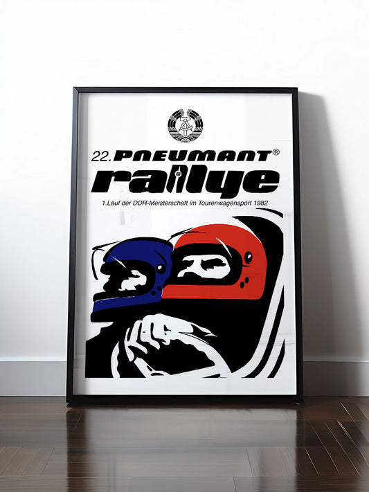 Historisches DDR Poster (A4 | A3 | A2 | A1) • 22. PNEUMANT RALLYE 1982 (ORIGINAL DDR-PLAKAT)
