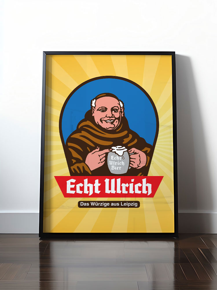 Historisches DDR Poster (A4 | A3 | A2 | A1) • ECHT ULRICH BIER LEIPZIG