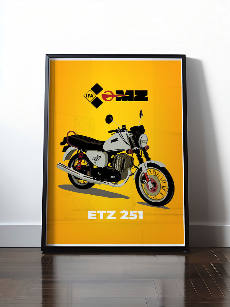 Historisches DDR Poster (A4 | A3 | A2 | A1) • MZ ETZ 251 - ORIGINALWERBUNG