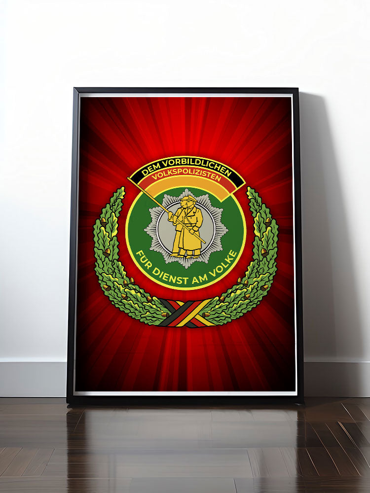Historisches DDR Poster (A4 | A3 | A2 | A1) • DEM VORBILDLICHEN VOLKSPOLIZISTEN (ABZEICHEN)