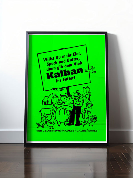 Historisches DDR Poster (A4 | A3 | A2 | A1) • KALBAN, VEB GELATINEWERK CALBE - ORIGINALPLAKAT
