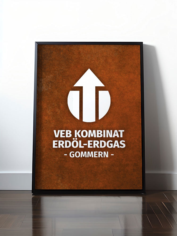 Historisches DDR Poster (A4 | A3 | A2 | A1) • VEB KOMBINAT ERDÖL-ERDGAS GOMMERN