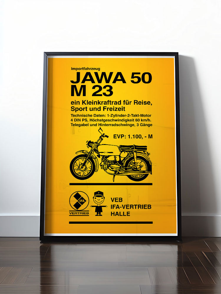Historisches DDR Poster (A4 | A3 | A2 | A1) • JAWA 50 M23 - ORIGINALPLAKAT