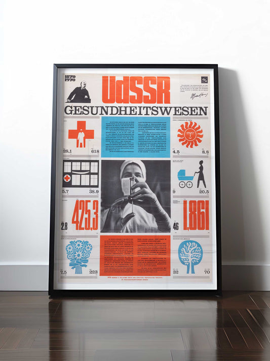 Historisches DDR Poster (A4 | A3 | A2 | A1) • UDSSR GESUNDHEITSWESEN
