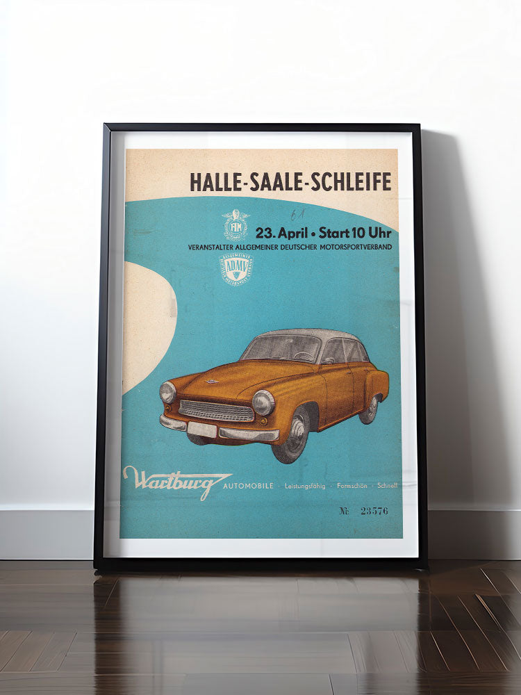 Historisches DDR Poster (A4 | A3 | A2 | A1) • HALLE-SAALE-SCHLEIFE WARTBURG