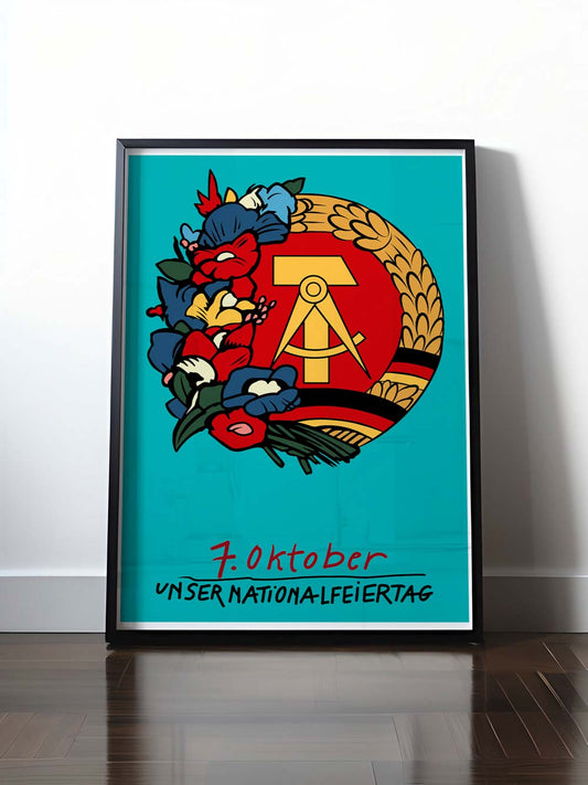 Historisches DDR Poster (A4 | A3 | A2 | A1) • 7. OKTOBER NATIONALFEIERTAG