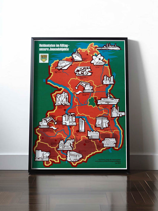 Historisches DDR Poster (A4 | A3 | A2 | A1) • HELDENTATEN IM ALLTAG - UNSERE JUGENDOBJEKTE