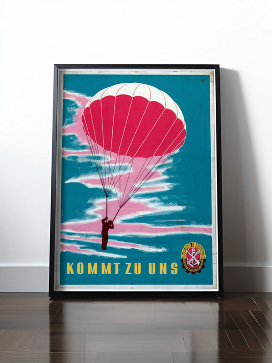 Historisches DDR Poster (A4 | A3 | A2 | A1) • DDR: GST - KOMM ZU UNS!