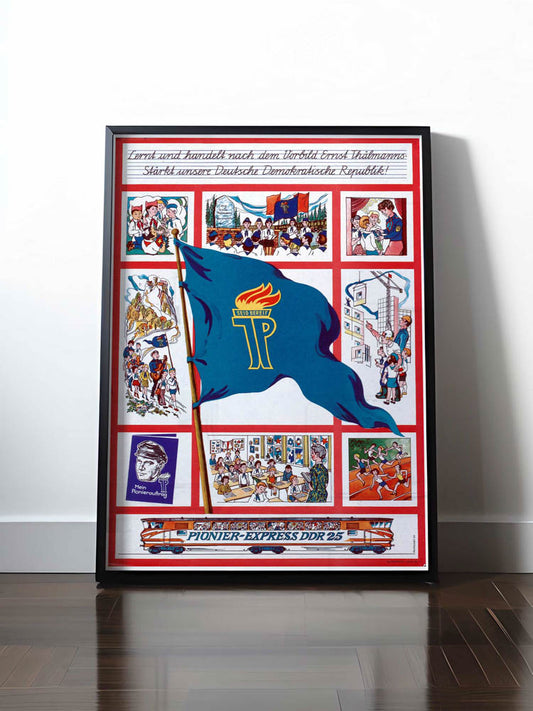 Historisches DDR Poster (A4 | A3 | A2 | A1) • PIONIER-EXPRESS DDR 25