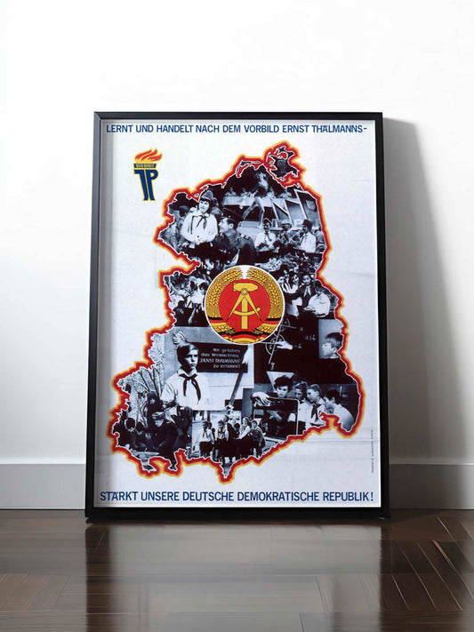 Historisches DDR Poster (A4 | A3 | A2 | A1) • LERNT UND HANDELT NACH DEM VORBILD ERNST THÄLMANNS