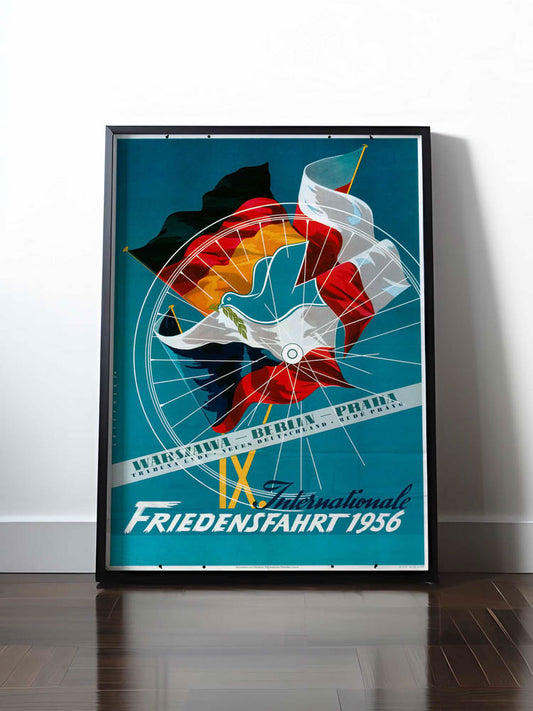 Historisches DDR Poster (A4 | A3 | A2 | A1) • INTERNATIONALE FRIEDENSFAHRT 1956