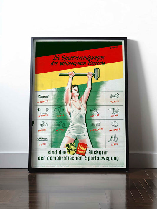 Historisches DDR Poster (A4 | A3 | A2 | A1) • SPORTVEREINIGUNGEN DER VOLKSEIGENEN BETRIEBE