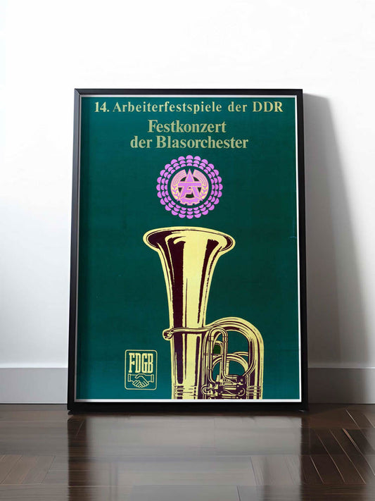 Historisches DDR Poster (A4 | A3 | A2 | A1) • 14. ARBEITERFESTSPIELE DER DDR - FESTKONZERT DER BLASORCHESTER