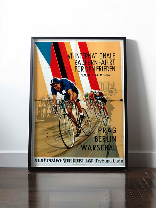 Historisches DDR Poster (A4 | A3 | A2 | A1) • 6. INTERNATIONALE RADFERNFAHRT 1953