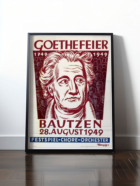Historisches DDR Poster (A4 | A3 | A2 | A1) • DDR: GOETHE-FEIER BAUTZEN