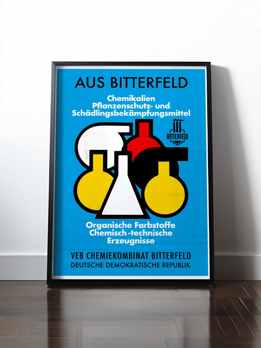 Historisches DDR Poster (A4 | A3 | A2 | A1) • BITTERFELD CHEMIKALIEN ORIGINAL PLAKAT