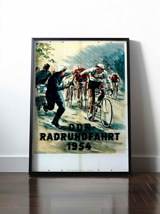 Historisches DDR Poster (A4 | A3 | A2 | A1) • DDR RADRUNDFAHRT 1954