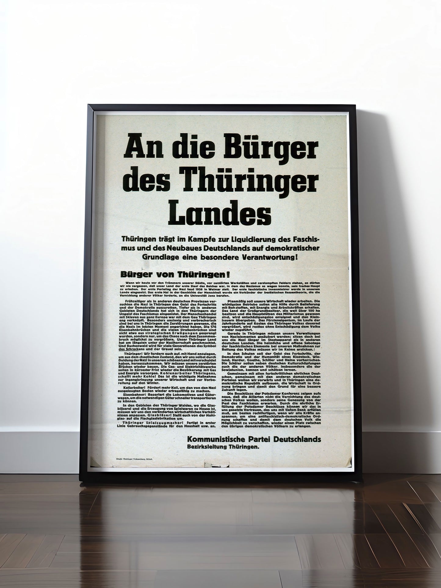 Historisches DDR Poster (A4 | A3 | A2 | A1) • DDR: AN DIE BÜRGER THÜRINGENS