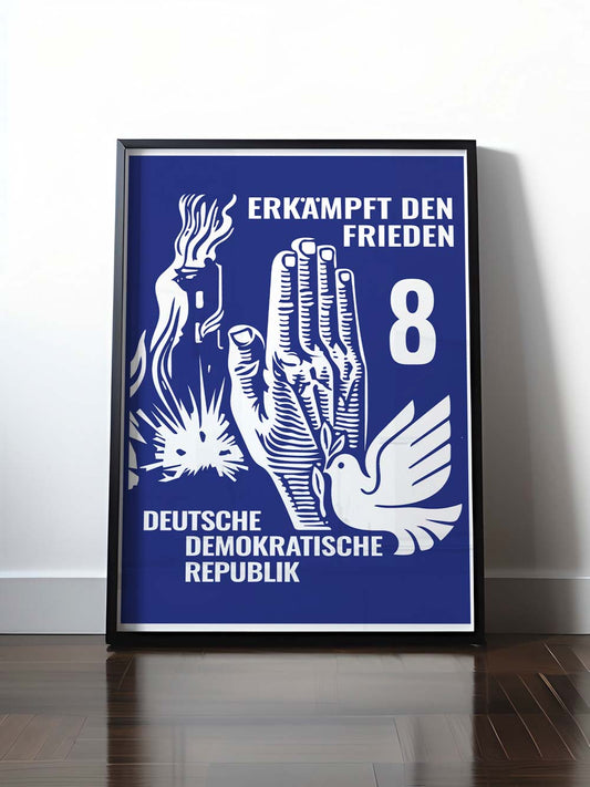 Historisches DDR Poster (A4 | A3 | A2 | A1) • BRIEFMARKE ERKÄMPFT DEN FRIEDEN