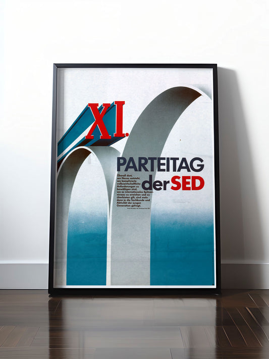 Historisches DDR Poster (A4 | A3 | A2 | A1) • DDR: 11. PARTEITAG