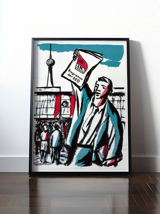 Historisches DDR Poster (A4 | A3 | A2 | A1) • DDR: 9. PARTEITAG