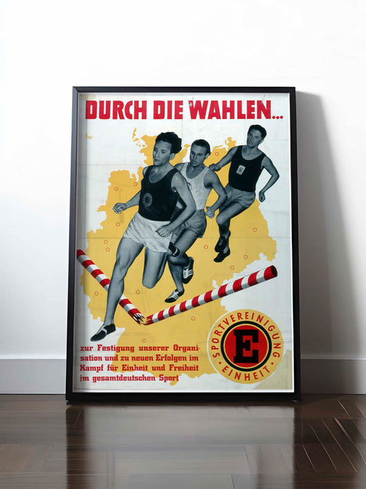Historisches DDR Poster (A4 | A3 | A2 | A1) • DURCH DIE WAHLEN - SPORTVEREINIGUNG