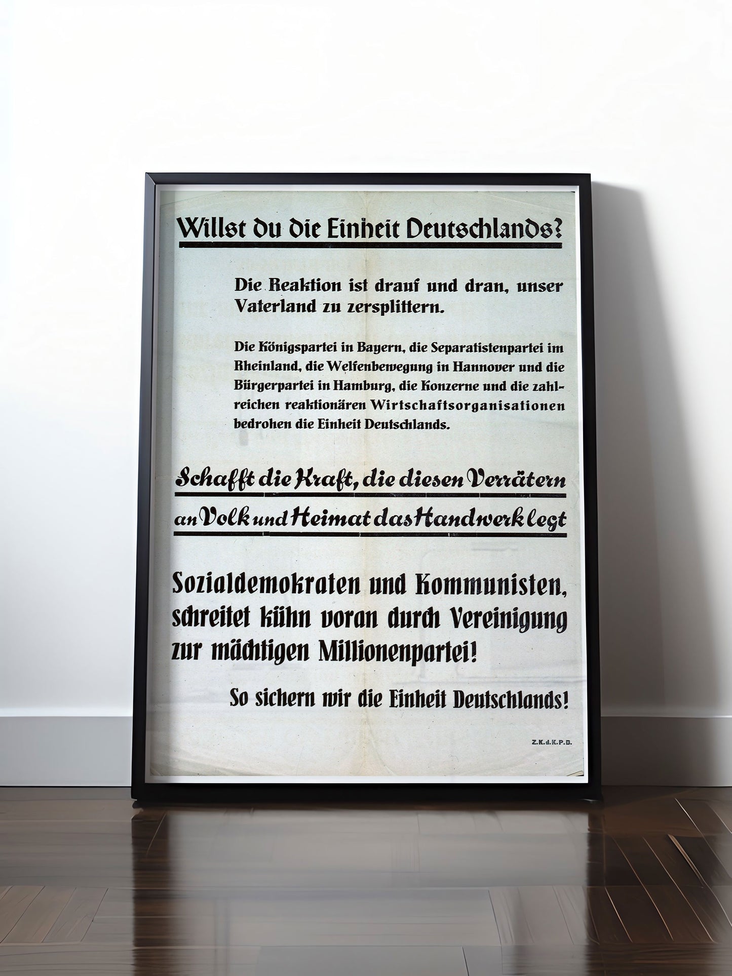 Historisches DDR Poster (A4 | A3 | A2 | A1) • DDR: WILLST DU DIE EINHEIT DEUTSCHLANDS?